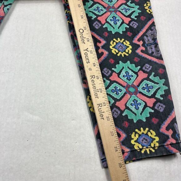 Rachel Roy Womens Cropped Skinny Jeans Retro Printed Zip Ankle Mid Rise Size 32 - Picture 5 of 12